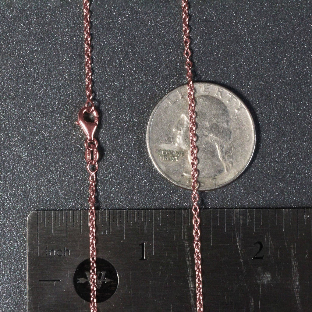 18k Rose Gold Round Oval Link Chain (1.50 mm)