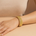 14k Yellow Gold High Polish Thick Braided Bracelet  (14.50 mm)