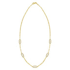 14K Yellow Gold Diamon Oro Paperclip Necklace