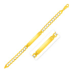 14k Two Tone Gold Mens Curb Chain ID Bracelet with White Pave (8.30 mm)