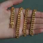 14k Yellow Gold Semi Solid Miami Cuban Chain (7.20 mm)