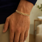 14k Yellow Gold Polished Miami Cuban Chain Bracelet (6.50 mm)