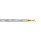 Triple Strand Rope Chain Bracelet in 10k Two Tone Gold (6.35 mm)