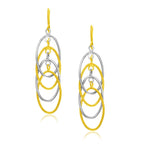 14k Two-Tone Gold Multiple Layer Interlaced Earrings