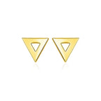 14k Yellow Gold Polished Open Triangle Post Earrings