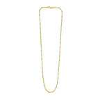 Two Tone Bar and Bead Necklace in 14K Gold