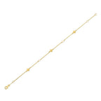 14k Yellow Gold Pearl Clover Bracelet