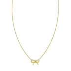 14K Yellow Gold Small Bow Necklace