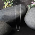 14k White Gold Oval Cable Link Chain (0.85 mm)