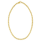 14K Yellow Gold Charm Lock Paperclip Chain