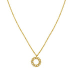 Classic 14K Yellow Gold Petite Diamond Circle Necklace