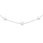 14k White Gold Necklace with White Pearls
