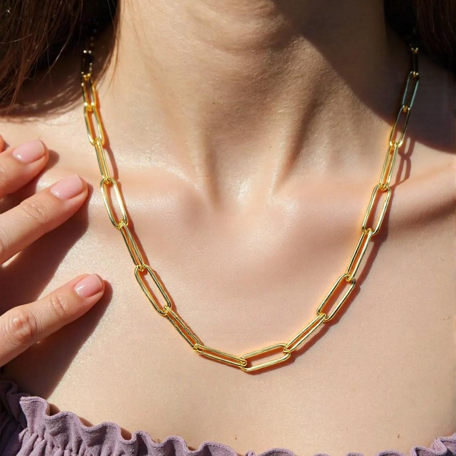 14K Yellow Gold Bold Paperclip Chain (4.20 mm)