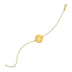 14k Yellow Gold 7 inch Bracelet with Compass (1.00 mm)
