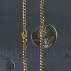 14k Two Tone Gold Pave Curb Chain (3.20 mm)