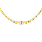 14K Yellow Gold Necklace with Graduated Greek Meander Motif Links
