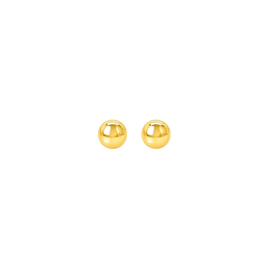 14k Yellow Gold Round Stud Earrings (6.0 mm)
