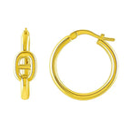 Puff Mariner Hoop Earrings in 14K Yellow Gold (21mmx20mm)