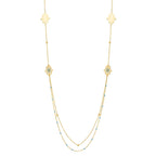 Long Hamsa Necklace in 14K Yellow Gold