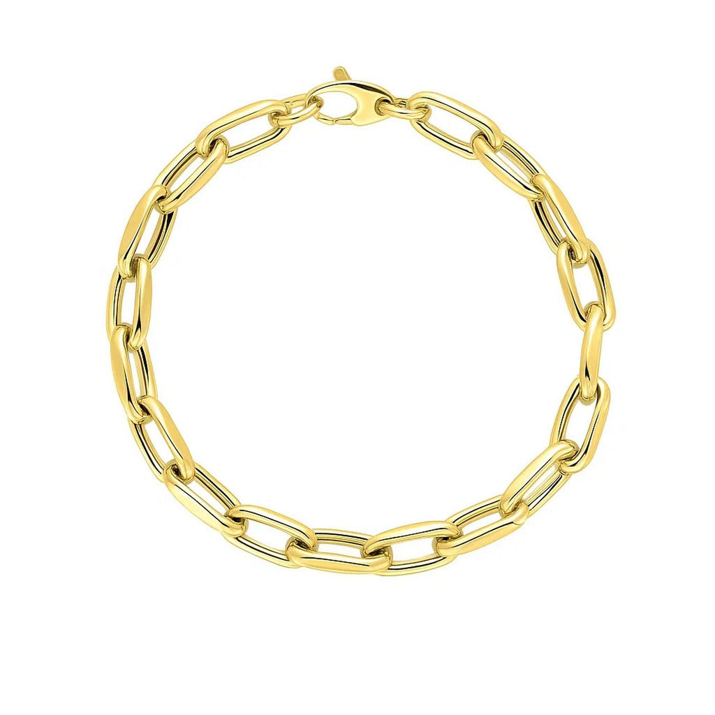 14k Yellow Gold French Cable Link Bracelet (6.00 mm)