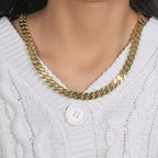 14k Two Tone Gold 8 1/4 inch Curb Chain Bracelet with White Pave (9.50 mm)
