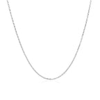 14k White Gold Diamond Cut Cable Link Chain (0.87 mm)