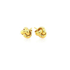 10k Yellow Gold Love Knot Stud Earrings(9mm)