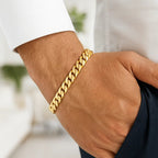 14k Yellow Gold High Polish Modern Lite Edge Bracelet  (8.00 mm)