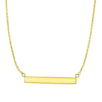 14k Yellow Gold Chain Necklace with a Shiny Flat Bar