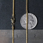 14k Yellow Solid Gold Diamond Cut Round Franco Chain (2.20 mm)