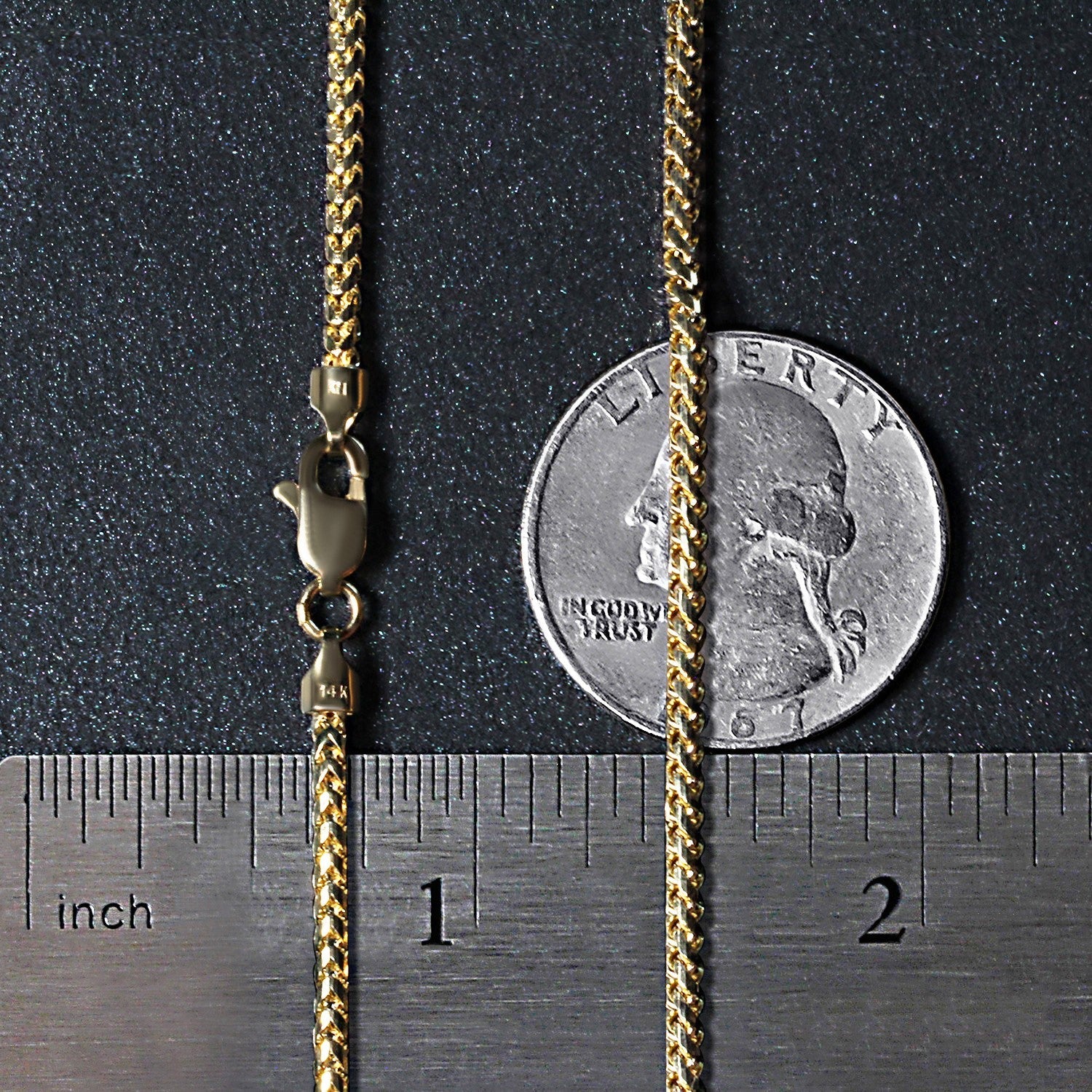 14k Yellow Solid Gold Diamond Cut Round Franco Chain (2.20 mm)