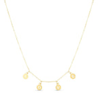 14k Yellow Gold Love Necklace with Circle Drops