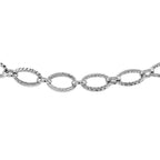 Textured Oval Link Bracelet in 14k White Gold (8.60 mm)