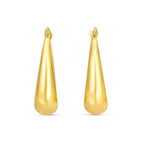 14k Yellow Gold Polished Puffed Hoop Earrings
