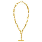 Toggle Necklace with Alternating Chain in 14K Yellow Gold