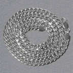 14k White Gold Miami Cuban Semi Solid Chain (5.50 mm)
