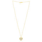 Checkered Heart Necklace in 14K Yellow Gold