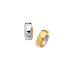 14k Two-Tone Gold Reversible Snuggable Style Earrings