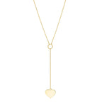 Lariat Heart Necklace in 10K Yellow Gold