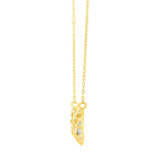 Checkered Butterfly Necklace in 14K Yellow Gold