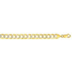 10 mm 14k Two Tone Gold Pave Curb Chain (9.70 mm)
