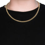 14k Yellow Gold Semi Solid Miami Cuban Chain (6.10 mm)