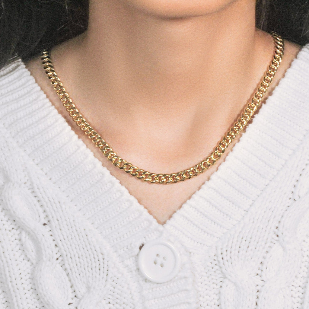 14k Yellow Gold Semi Solid Miami Cuban Chain (6.10 mm)