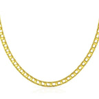 14k Yellow Gold Men's Necklace with Track Design Links