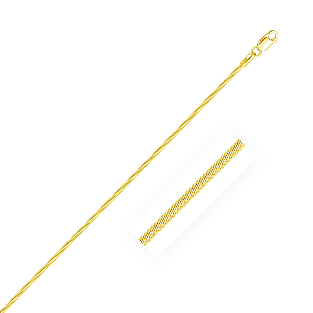 1.0mm 14K Yellow Gold Octagonal Shiny Snake Chain