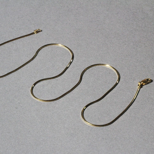 1.0mm 14K Yellow Gold Octagonal Shiny Snake Chain