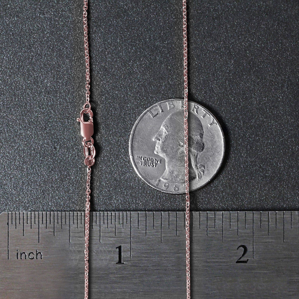 14k Rose Gold Diamond Cut Cable Link Chain (1.10 mm)