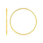 Endless Hoop Style Earrings in 14K Yellow Gold(1.2x35mm)