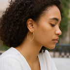 Endless Hoop Style Earrings in 14K Yellow Gold(1.2x35mm)