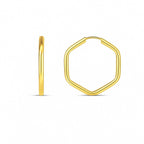 14k Yellow Gold Endless Hexagon Hoop Earrings